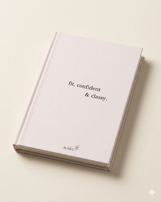Hardcover journal in dusty rose, front cover