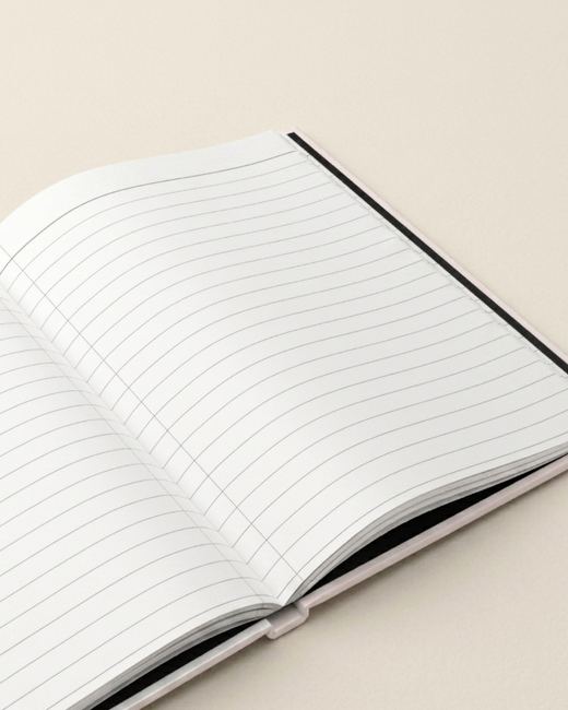 The lined interior pages of an AUREL journal